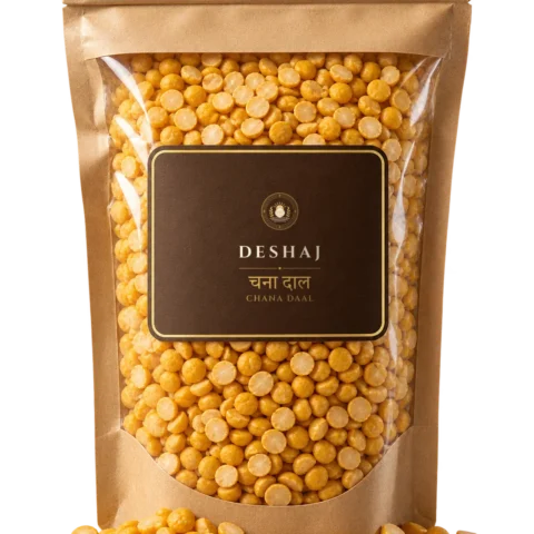 Deshaj chana daal in a kraft pouch
