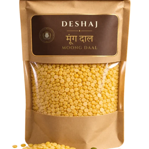 Deshaj moong daal in a kraft pouch